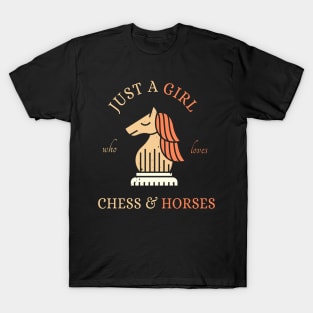 Just A Girl Who Loves Chess and Horses T-Shirt